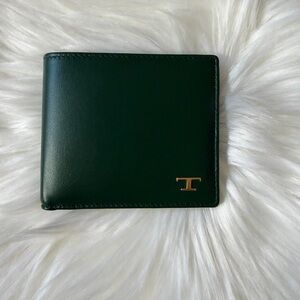 Tod's  Green Leather Bifold Wallet